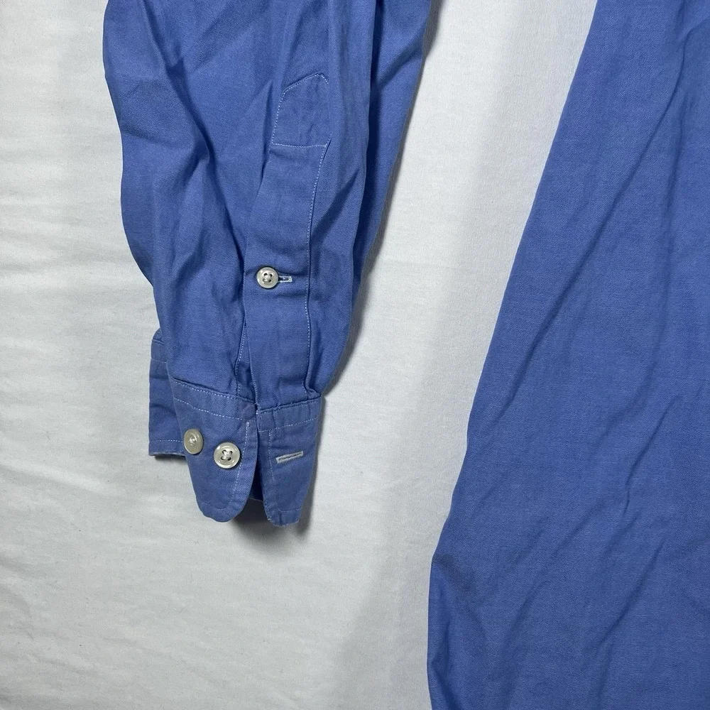 RALPH LAUREN YARMOUTH 100% COTTON  BUTTON DOWN BLUE SHIRT OXFORD COLLAR - Picture 4 of 15
